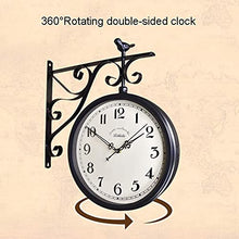 ERTTGWGF Double Sided, Vintage Antique-Look Wall-Mounted Clock with Waterproof Cover for Indoor & Garden, Hanging Décor