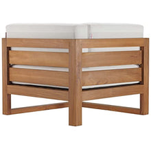 Modway Upland Patio Teak Wood Corner Chair Natural White