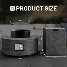 Dineli 30" Round Propane Fire Pit Table Firepit Table for Outside Patio