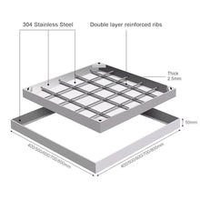 1pc Recessed Stainless Steel Manhole Cover and Frame - for Garden, Pavement, Grass,Block Paving(500x500x50mm)