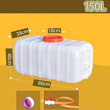 HYLWZ Bucket, Portable Drinking Water Tank, 25L, 50L, 100L, 150L Bucket, Hiking Camping Picnic Trip Barbecue Grill, Thick Plastic Horizontal Water Storage Cont (Size : 150L)