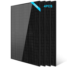 SUNGOLDPOWER 4pcs 370W Solar Panels Monocrystalline, Grade A Solar Cell, Waterproof IP68, High Efficiency Solar Panel On/Off Grid Supplies for Charging Station, Household, Marine, RV, Tiny House,Black