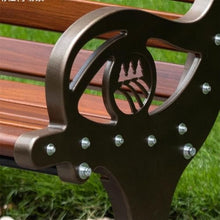 yinxx240708 Heavy-Duty Outdoor Benchs Iron Faux Wood Grain Resting Bench, Park Cast Aluminium Chair Outdoor Patio Long Back Seating Slatted Seat for Park, Yard & Porch(Large)