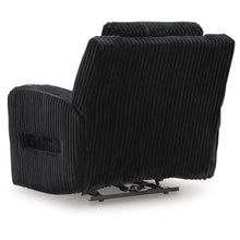 Rumy Power Recliner Chair with Blue LED, Cup-Holder, Black Corded Polyester
