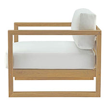 Modern Contemporary Outdoor Patio Balcony Lounge Chair, Sofa and Table Set, Wood, White Natural