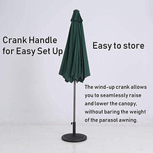 Outdoor Garden Parasols Parasols 9' Outdoor Patio Market Table Umbrella Portable Offset Patio Umbrella for Poolside Deck Garden Backyard Pool Indoor Outdoor Use (Color : Wine Red) (Dark Green)