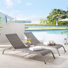Pemberly Row 3 Piece Mesh Patio Lounge Chair Set Gray