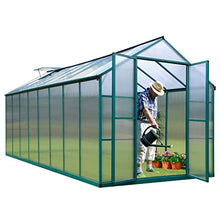 ONLYCTR 8'x16' Green Polycarbonate Walk-In Greenhouse with Roof Vent