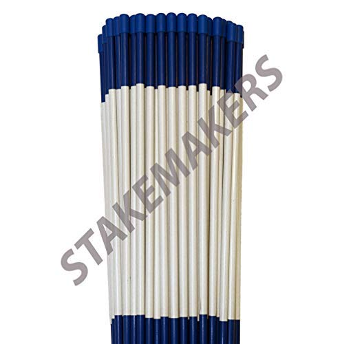 Stakemakers Driveway Marker Snow Stakes Reflective Tape Fiberglass 5/16" x 48" Blue 1000 Pack