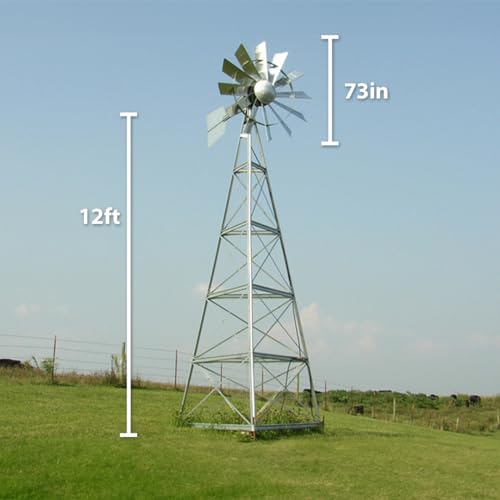 Outdoor Water Solutions 24-Feet Galvanized 3-Legged Aeration System Windmill Silver Galvanized