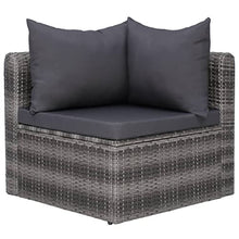 HEFZGDB 7-Piece Grey Garden Lounge Set with Modular Design and Weather-Resistant PE Rattan, Comfortable Cushions for Outdoor Patio Seating and Relaxation