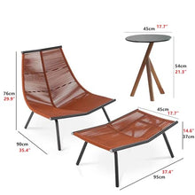 KPHYMOD Patio Furniture Set for 4, with Foot Stool & Coffee Table, Outdoor Modern Conversation Chairs Set Garden Conversation Bistro Sets