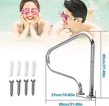 MSHOSAC Pool Handrail, Pool Handrail Grab Rails (1Pc) - Durable 1.5mm Thick Swimming Pool Stair Rail, Ideal for Inground Pool Entry, Safe Ladder Handle for Easy Access