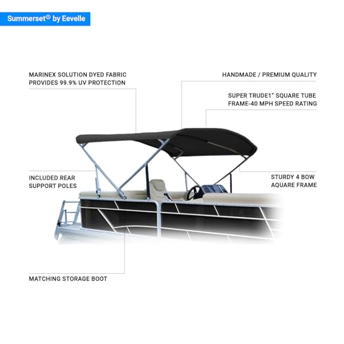 Summerset Grills Eevelle Premium Bimini Pontoon Top 54" H Black