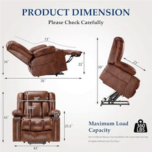 HTERWQEA Power Lift Recliner Chair with Heat Massage, Extended Footrest