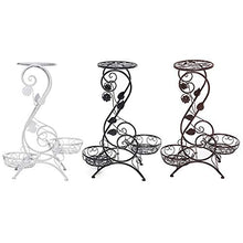SIDUFHAOPKLL European Wrought Iron Flower Stand Indoor Multi-story Living Room Green Rack Floor-standing Balcony Pot Shel(Black)