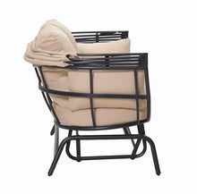 WEALTHOUSE 2-Person Outdoor Chair with Adjustable Canopy, Egg Shaped Rocking Seat, Padded Cushions, Supportive Pillows, Patio Hammock Bench for Garden Balcony Backyard Poolside Leisure