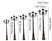 CUTPOIY 3-Lights High Post Light Water Ripple Glass Shade Pole Lamp Rainproof Street Lighting Fixture for Garden Patio Entryway (Black-118.11″)
