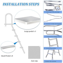 Fiunkes 52" Above Ground Swimming Pool Ladder, Durable 304 Stainless Steel Height Ladder for Outdoor, 4 Steps Ladder Heavy Duty Ladder, Max Load Capacity 500 Lb,S
