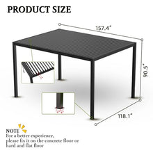 Adjustable Louvered Pergola with Crank-Controlled Roof & Integrated Drainage for Garden Patio, Heavy-Duty Patio Cover with Galvanized Steel Louvers for Backyard Party (10 x 13 FT+Steel Louvers)