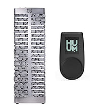 HUUM Steel 9.0 kW Sauna Heater with UKU WiFi Control (Black), 330 pounds of Rounded Olivine Stones Included (for saunas up to 524 cu ft.)