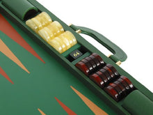 Zaza & Sacci Genuine Dollaro Leather Backgammon Set Large 23" Green