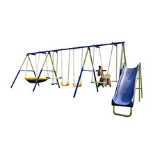 Sportspower Super 8 Metal Swing Set with Slide Yellow/White/Blue