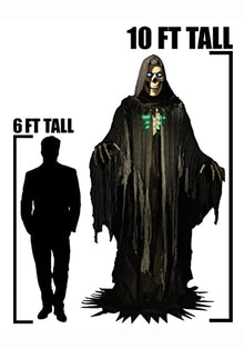 Seasonal Visions Towering Reaper Animated Halloween Prop 10' Black