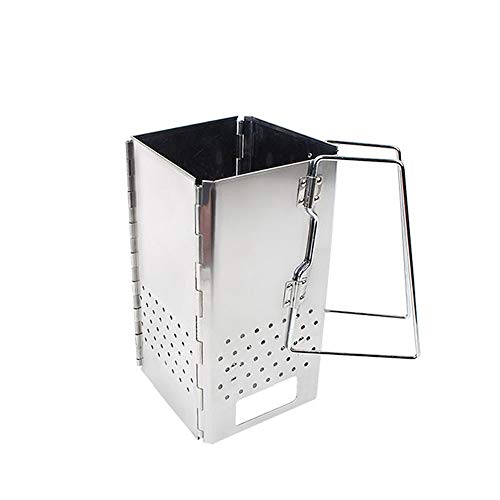 Stainless Steel Portable Charcoal Starter BBQ Grill Foldable Chimney Barbecue for Outdoor