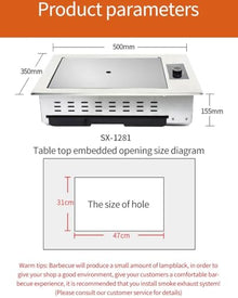Electric Barbecue Grill, Household Smokeless Griddle Grill, Commercial BBQ Pan Table Top Grill with Temperature Knob, Tabletop BBQ Cooking Grill for Kitchen Outdooe Indoor Restaurant Camping