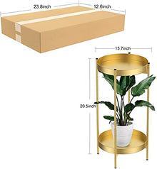 TBNLASS 2 Tier Metal Outdoor & Indoor Potted Flower Stand Display Shelf Home Garden