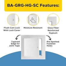 Best 16” x 16” Hinged Gypsum Access Panel with Glass Fiber Reinforced Square Corner, Light Weight Wall & Ceiling Access Panel, Easily Textured Access Door, No Shrinkage & Cracking, BA-GRG-HG-SC