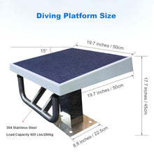 GEGEG Heavy Duty Stainless Steel Diving Platform - Non-Slip Diving Board - for Aquatic Centers and Stadiums(Sea Blue)