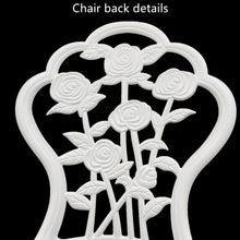 Outdoor Furniture Bistro Set with Rose Pattern 1 Table 2 Chairs for Garden Patio Porch (White)