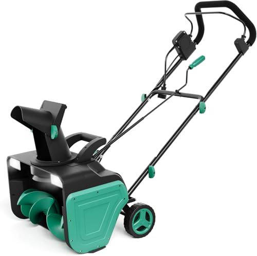 1600W 20-Inch Corded Electric Snow Blower, Dual Auger & Dual LED Lights, 23ft Throwing Distance, Plows 300lbs/min (Extension Cord Recommended)