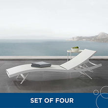 Modway Glimpse Outdoor Patio Mesh Chaise Lounge Set of 4 White