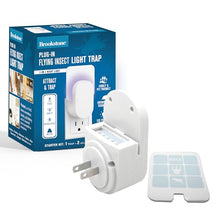 Brookstone Plug-in Flying Insect Trap, White – UV Light Indoor Bug Trap with 2 Glue Board Refills, Quiet & Mess-Free Device for Home, Kitchen & Office
