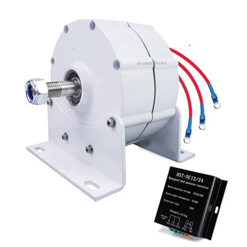 HUIZHITENGDA 10000W Gearless Permanent Magnet Generator,12V-220V Turbine Low Speed for Water Conservancy and Wind Power Household, with Controller,220v