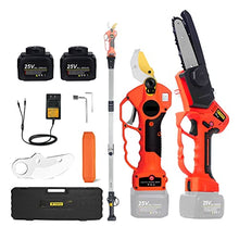 GeRRiT Electric Pruning Shears, Cordless Electric Pruner Battery 40mm 25V Pruning Shear with Reach Extension Pole 5 Inch Electric Chain Saw Garden Tools,Power Chain Saws