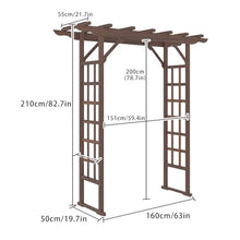 OREKPOT Garden Arch, Outdoor Arch Trellis with Gate, Durable Wooden Arbor pergola for Wedding Decoration Climbing Plants Lawn Patio Party Patio，Gray 160cm/63in