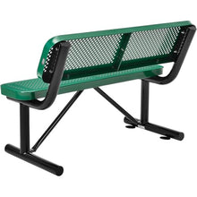 Global Industrial 4'L Heavy Duty Outdoor Steel Picnic Bench with Backrest