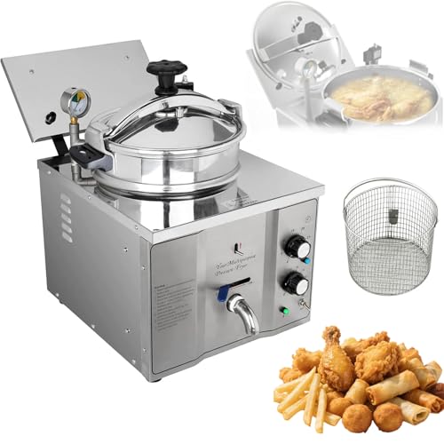 ZHIGUANYUN 3000w Commercial Fryer, 16L Fried Chicken Machine, High Pressure Fried Chicken Stove, for Chicken/Meat/Fish/French Fries