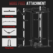 EonfitOmni Power Cage 1200 LBS Multi-Functional Home Gym Rack with Cable Crossover System