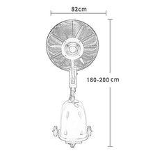 NYTFHMS Cooling Fans Oscillating Fan with Misting, Spray Fan,3 Cooling Speeds,90° Oscillation, Adjustable Height 1.6M-2M,with Remote Control 350W Oscillation Function,Black