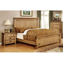 Furniture of America Sesco 2pc Elm Wood Bedroom Set Queen + Nightstand Brown