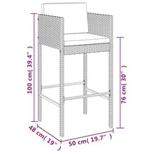 LPERTGFHU 5 Piece Patio Bar Set, Poly Rattan Pub Furniture, Black & Cream
