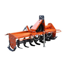 Chery Industrial 3 Point Rotary Tiller Attachment Fits Cat 1 Tractors Single Speed PTO Driven Cultivator 540 RPM Gearbox (Orange + Carbon Steel+49‘’)