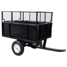 Neojoyoenix ATV Trailer Steel Dump Cart, 750lbs 22 Cubic Feet Utility Trailer Lawn Garden Trailer with Heavy Duty Tow Behind Carts and Removable Sides for Tractors, ATV, UTV, Lawn Mowers