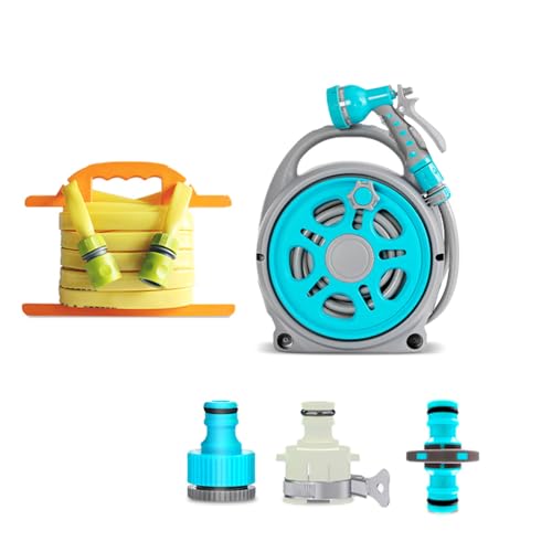 Etsuosy Retractable Garden Hose Reel with 9 Function Nozzle and Watering Set