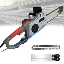DLYZAYE Electric Concrete Chainsaw with Diamond Chains, 2 Chains & 2 Guide Bars, Handheld Wet Cutting Machine for Granite & Reinforced Concrete, 35CM Cutting Depth